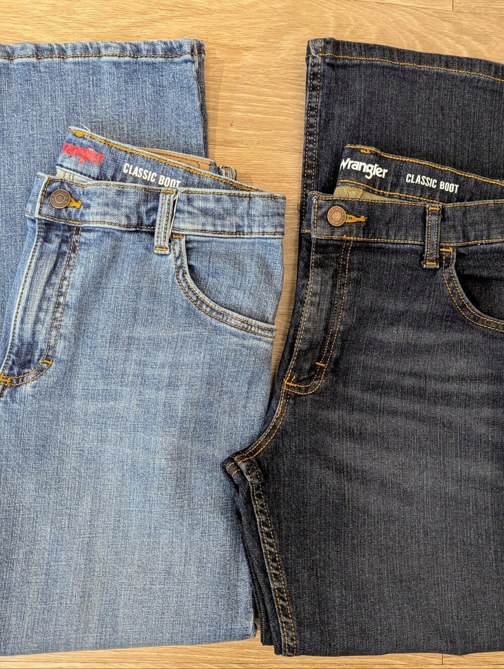 Wrangler Boys Size 16 Husky Classic Bootcut Jeans Bundle ( 2 Pairs)